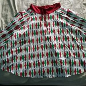Pinup Couture harlequin red/green skirt, Large